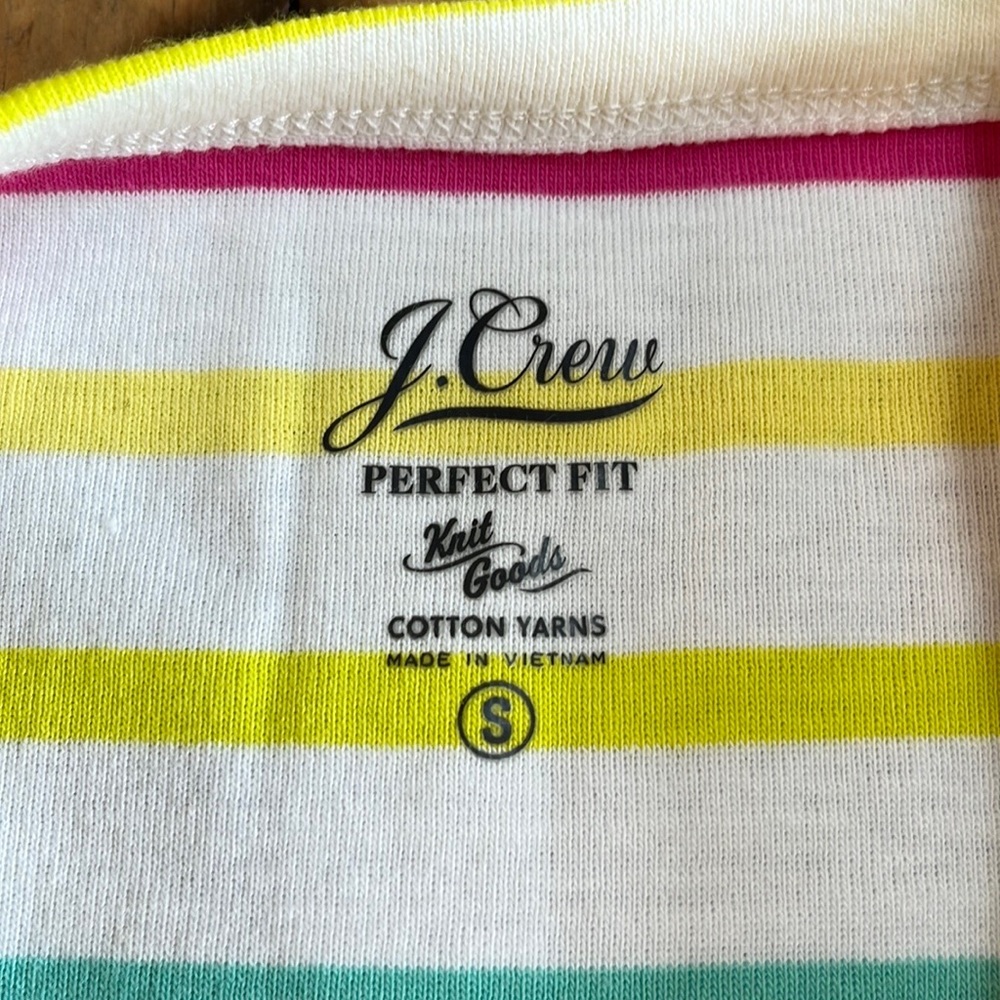 J. Crew Slim Perfect t-shirt in Rainbow Stripe, size S, NWT - Picture 5 of 5